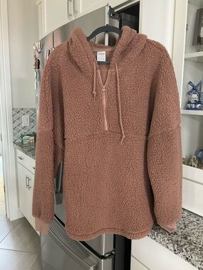 PINK Victoria's Secret Sherpa Half-Zip Hoodie